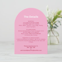 Cartão de Detalhes do Casamento Magenta Cor-de-Ros