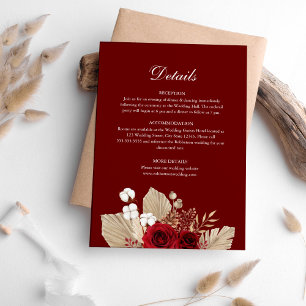 Cartão de Detalhes do Casamento no Jardim da Rosa