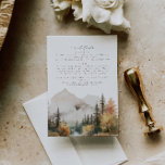 Cartão de Detalhes do Casamento Rustic Watercolor<br><div class="desc">Este é um cartão de detalhes do casamento da montanha que apresenta uma bela cena da montanha em queda d'água e um elegante emparelhamento de fontes. Edite todos os textos e todas as cores, exceto a cor da cena da montanha de aquarela. A cor da queda verde não é editável....</div>
