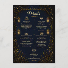 Cartão de Detalhes do Casamento Starlight Symphony