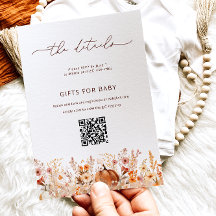 Cartão de Detalhes do Chá de Bebê Floral de Outono