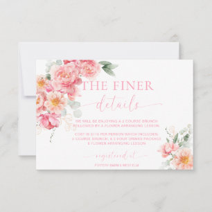 Cartão de Detalhes do Chá de Bebê Floral Piper Peo