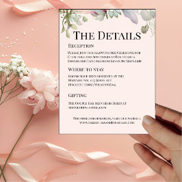 Cartão de Detalhes do Convite de Casamento Elegant