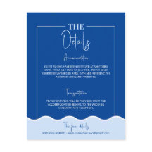 Cartão de Detalhes do Destino Azul Moderno SIENNA