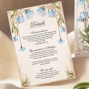 Cartão de Detalhes do Invólucro Floral Azul Claro
