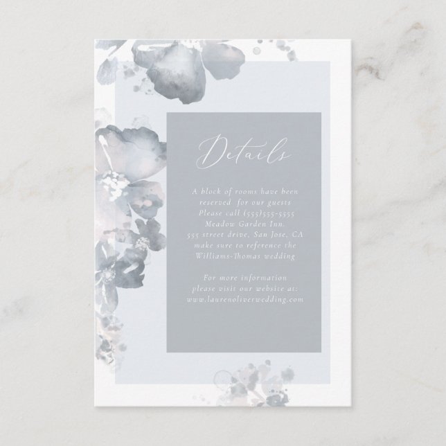 Cartão de Detalhes do Romance de Cores Aquáticas (Frente)