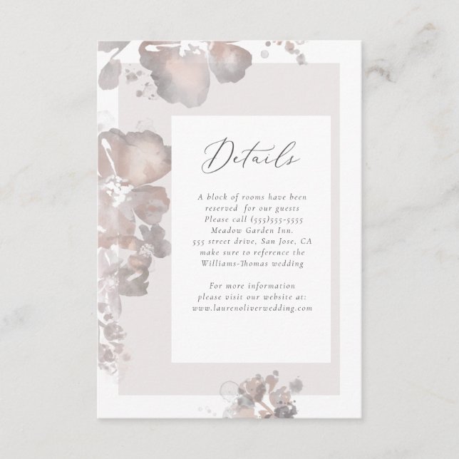 Cartão de Detalhes do Romance de Cores Aquáticas (Frente)