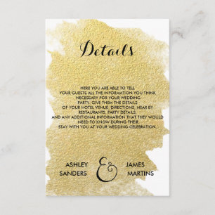 CARTÃO DE DETALHES DOURADO DO FALSO CHIQUE