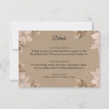 Cartão de Detalhes Florais Bege Boho Real Elegante
