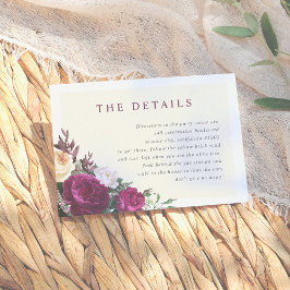 Cartão de Detalhes Florais Burgundy & Creme