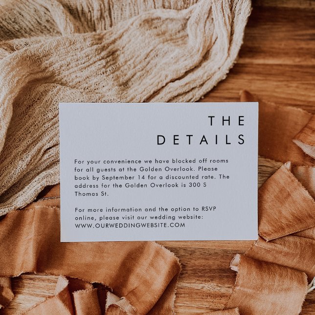 Cartão de Detalhes Mínimos Moderno HARLOW Simples (Criador carregado)