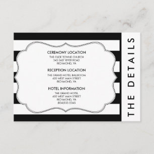 Cartão de detalhes moderno do casamento da listra