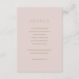 Cartão de Detalhes Simples de Casamento de Beige R