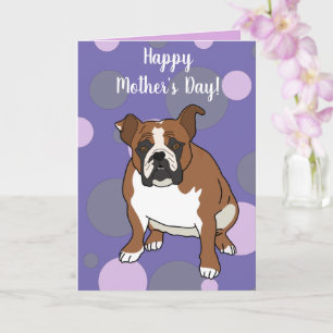 Cartão de Dia da Mãe para o Bulldog Inglês