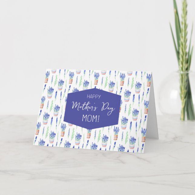 Cartão de Dia da Mãe para Pote de lavanda (Frente)