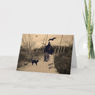 Cartão de Dia das Bruxas com Caça-Grim