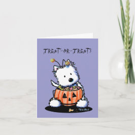 Cartão de Dia das Bruxas de Cachorro Westie Terrie