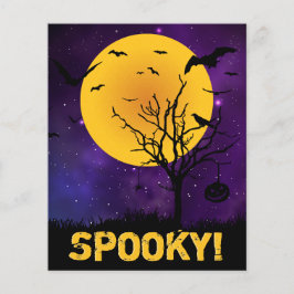 Cartão de Dia das Bruxas de Lua Spooky