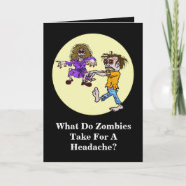 Cartão de Dia das Bruxas de Piada Zombie