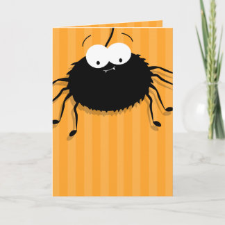Cartão de Dia das Bruxas Feliz de Aranha Fofinho B