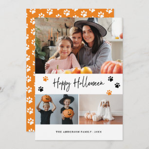 Cartão de Dia das Bruxas Feliz de Foto Pet de Pé L