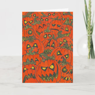 Cartão de Dia das Bruxas Louco de Pumpkin "ROUGH P