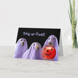 Cartão de Dia das Bruxas para Cães Fantasmas de Tr