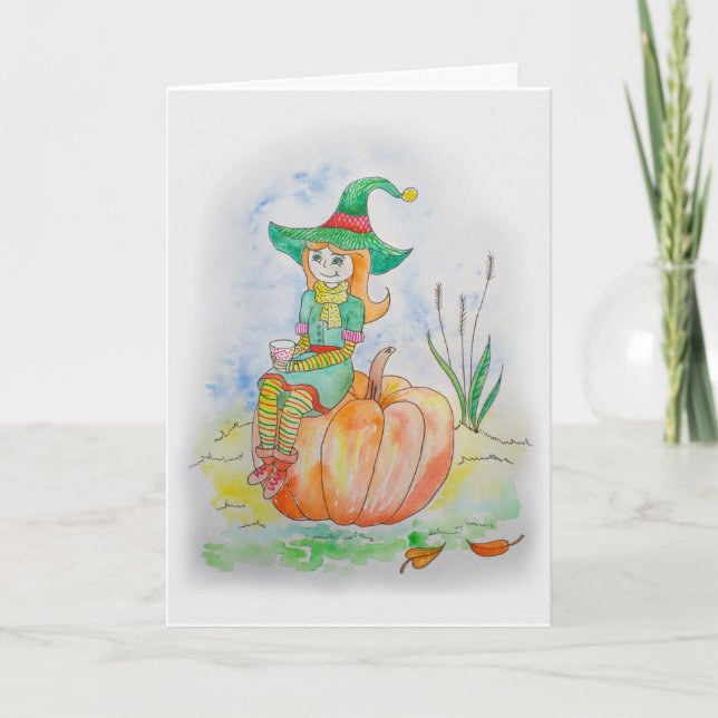 Cartão de Dia das Bruxas Spooky (Frente)