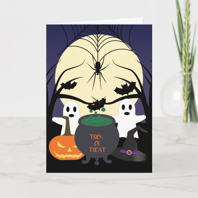 Cartão de Dia das Bruxas Spooky (Frente)