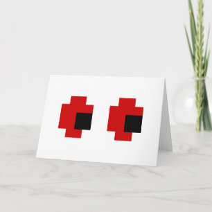 Cartão de Dia das Bruxas Vermelho de 8 Bits