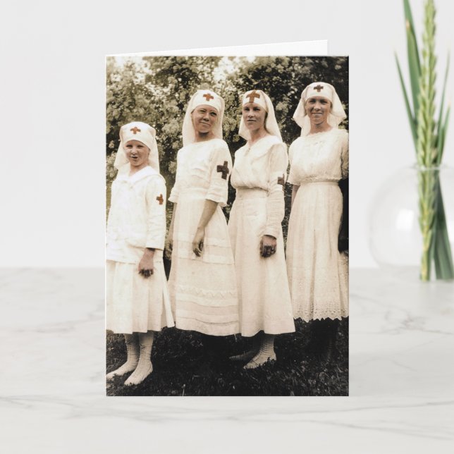 Cartão de Dia das Enfermeiras Vintage (Frente)