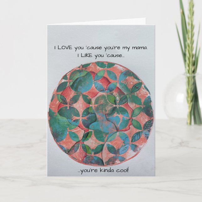 Cartão de Dia das Mães Artístico (Frente)