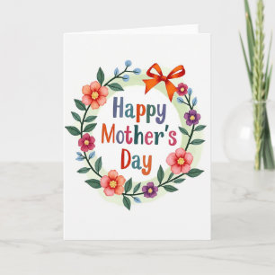 Cartão de Dia das Mães Colorido e Cheio de Amor
