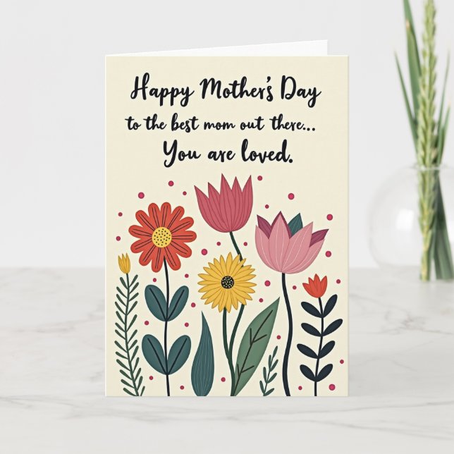 Cartão de Dia das Mães com Amor Botânico (Frente)