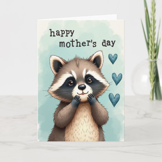 Cartão de Dia das Mães com Animais Gentis (Frente)