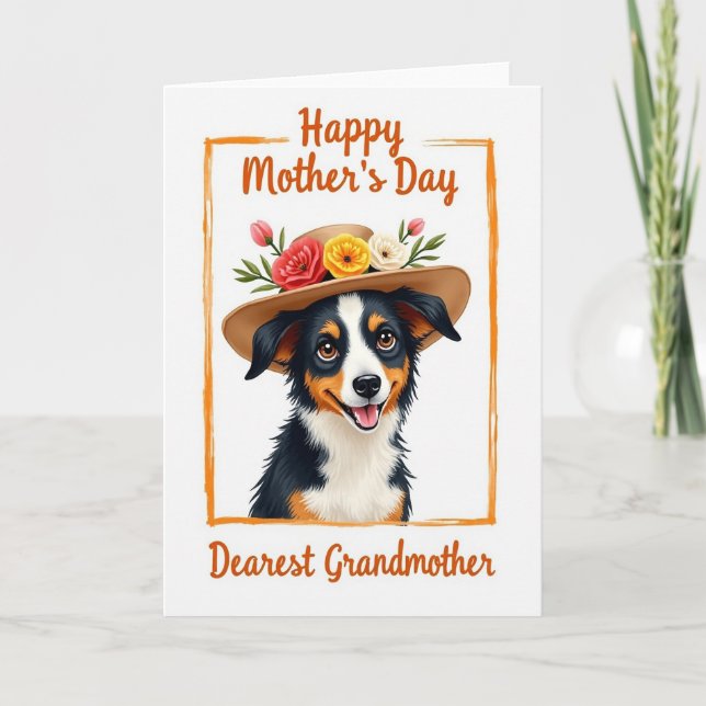 Cartão de Dia das Mães com Cachorro de Bolinhas (Frente)