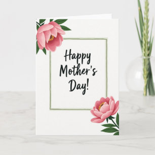 Cartão de Dia das Mães com Desejos Rosados