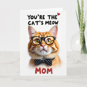 Cartão de Dia das Mães com Felino em Aquarela