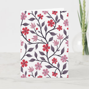 Cartão de Dia das Mães com Flores e Trepadeiras