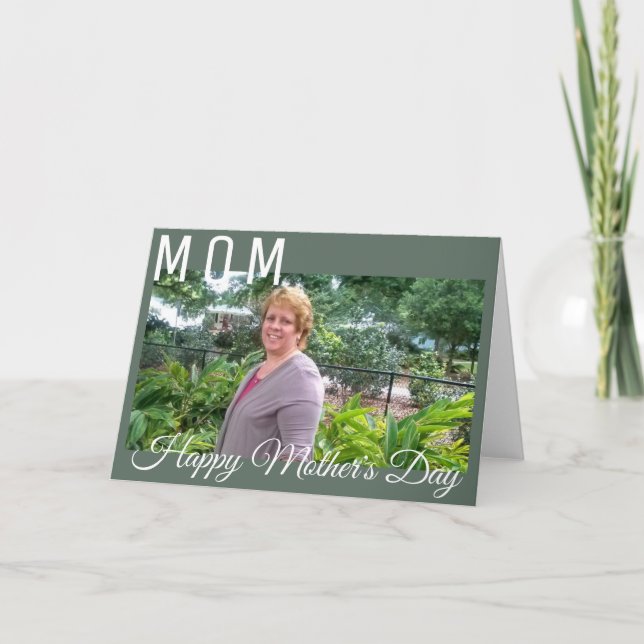 Cartão de Dia das Mães com Foto Minimalista (Frente)