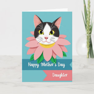 Cartão de Dia das Mães com Gatinho Turquesa
