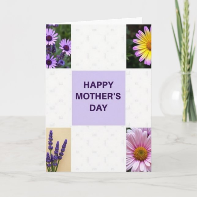 Cartão de Dia das Mães com Imagem Floral (Frente)