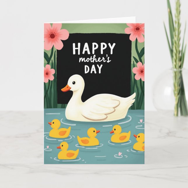 Cartão de Dia das Mães com Patinhos (Frente)