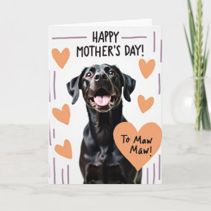 Cartão de Dia das Mães com Retrato do Cachorro Amo