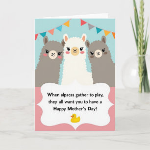 Cartão de Dia das Mães da Alpaca
