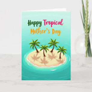 Cartão de Dia das Mães da Ilha Tropical
