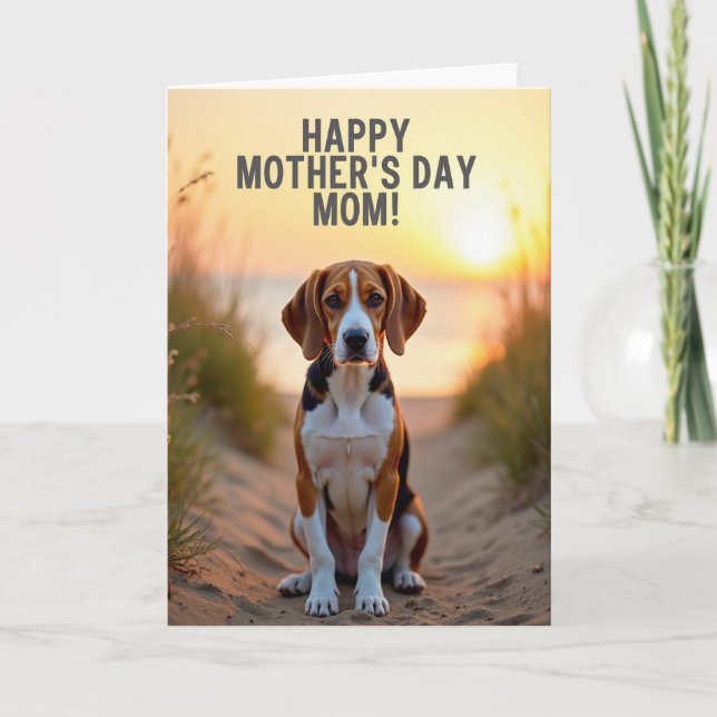 Cartão de Dia das Mães de Cachorro Amado (Frente)