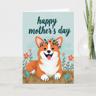 Cartão de Dia das Mães de Cachorro Fofo