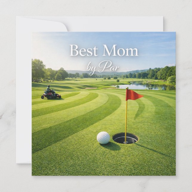 Cartão de Dia das Mães de Golfe para Mamãe (Frente)