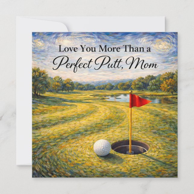 Cartão de Dia das Mães de Golfe para Mamãe (Frente)